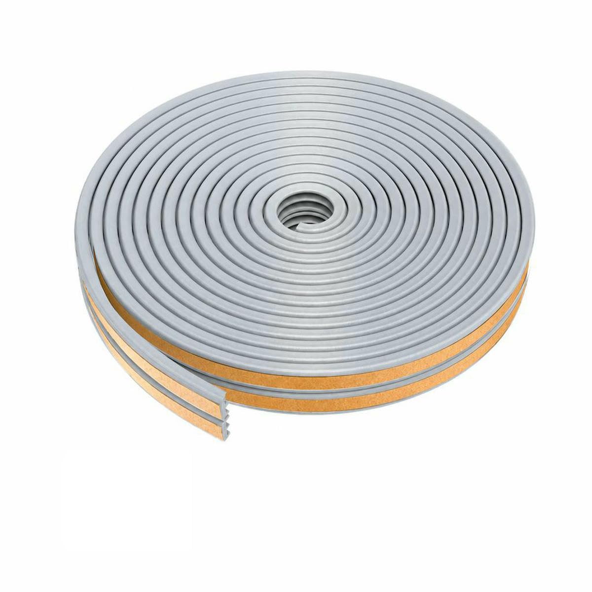 5m/10m Door Seal Strip Self-Adhesive Draft Stopper Tape Window Weather Stripping Insulation Noise Rubber Sealing Strip-E grey-5M (16.4ft)