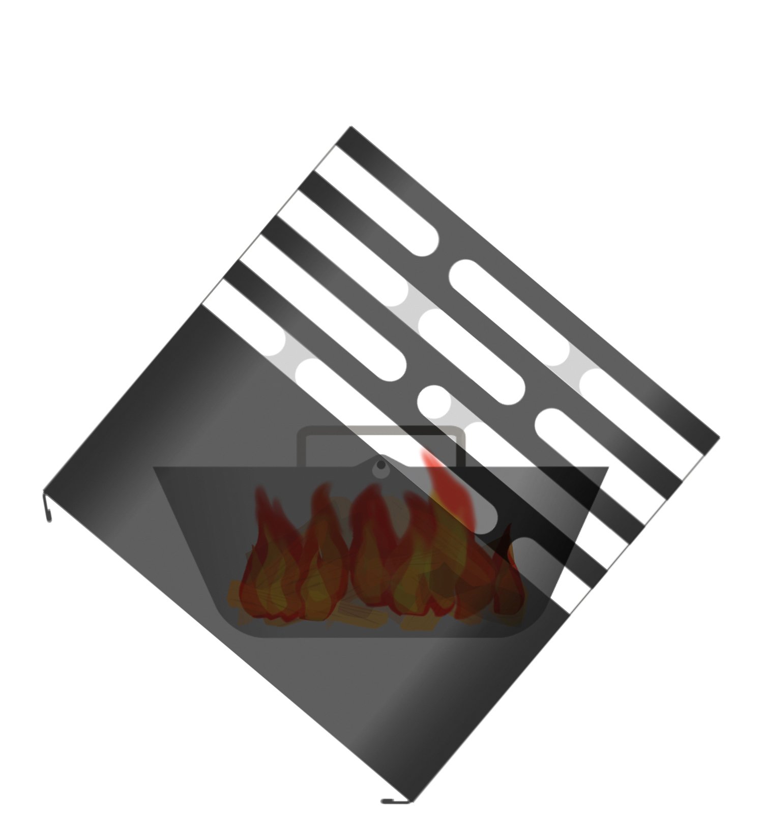 höfats - Hoguera Cube - fogata, Barbacoa, Banco para Sentarse y Mesa - para el jardín y terraza - Acero Inoxidable - Negro