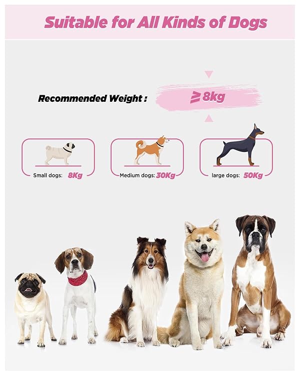 Heelay Hands Free Dog Leash, 5.9-8.2ft Multifunctional Crossbody Rope with Explosion-Proof Handle and Adjustable Training Hands Free Leash for Medium Dogs Walking,Light Pink by Heelay - Image 5