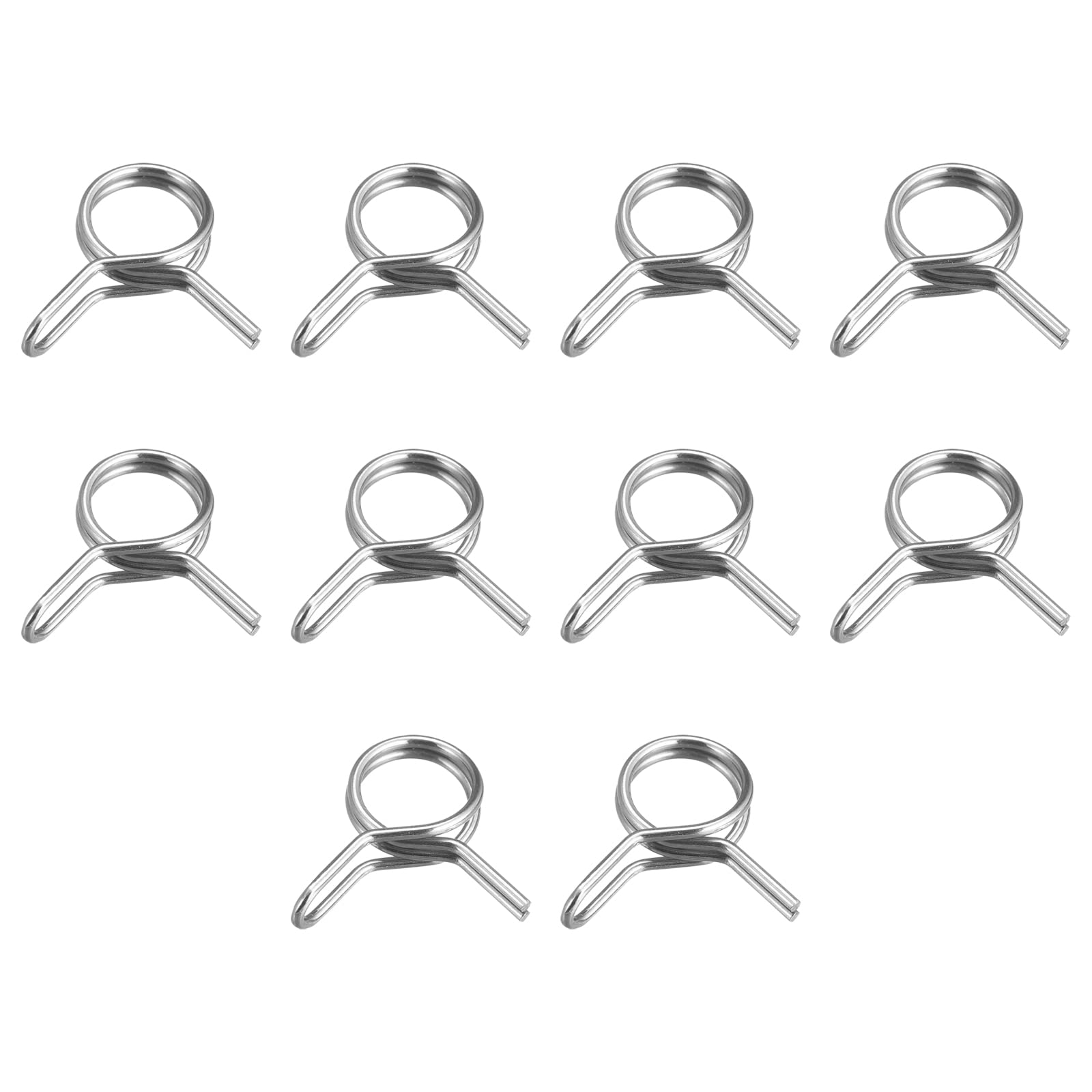uxcell Double Wire Spring Hose Clamp, 50pcs 304 Stainless Steel 6.5mm Inner Dia Fit 7.2mm-7.8mm OD Hose Fuel Line Silicone Tube Spring Clips