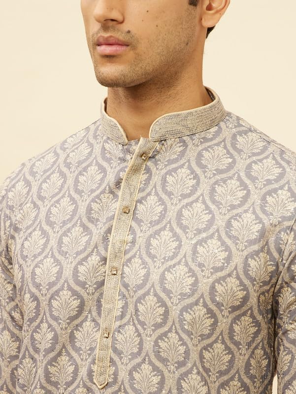 Manyavar Men Blended Cotton Printed Kurta Pyjama Set3