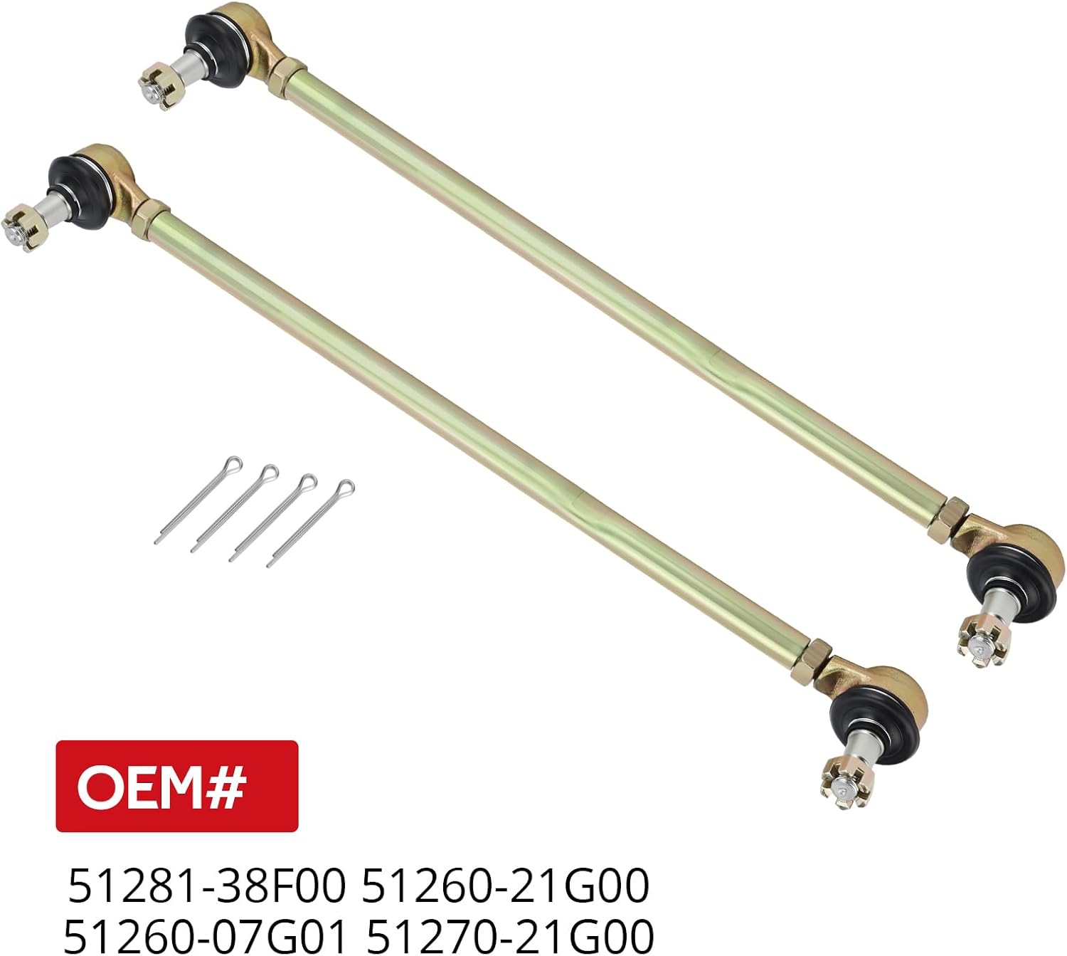 JAVIK Left & Right Tie Rod & End Kit Fit for Suzuki Eiger 400 2x4/4x4 LT-F400 LT-A400 (ALL Model Not Use K3/K4,LT-A400C Only Use K5)2003-2007,OEM#51281-38F00