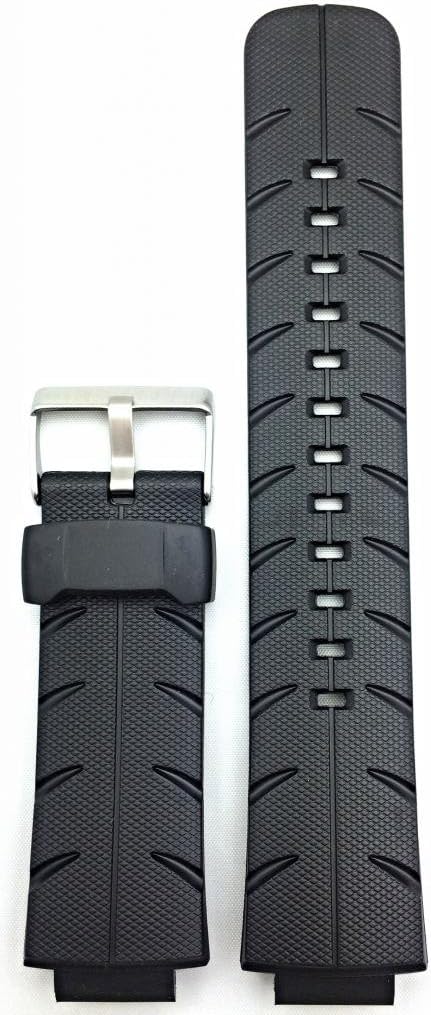 NewLife 16mm Rubber Polyurethane (PU) Material Black Bracelet Watchband | Comfortable, Tough, Durable Replacement Watchstrap that brings to Any Watch (for Men and Women)
