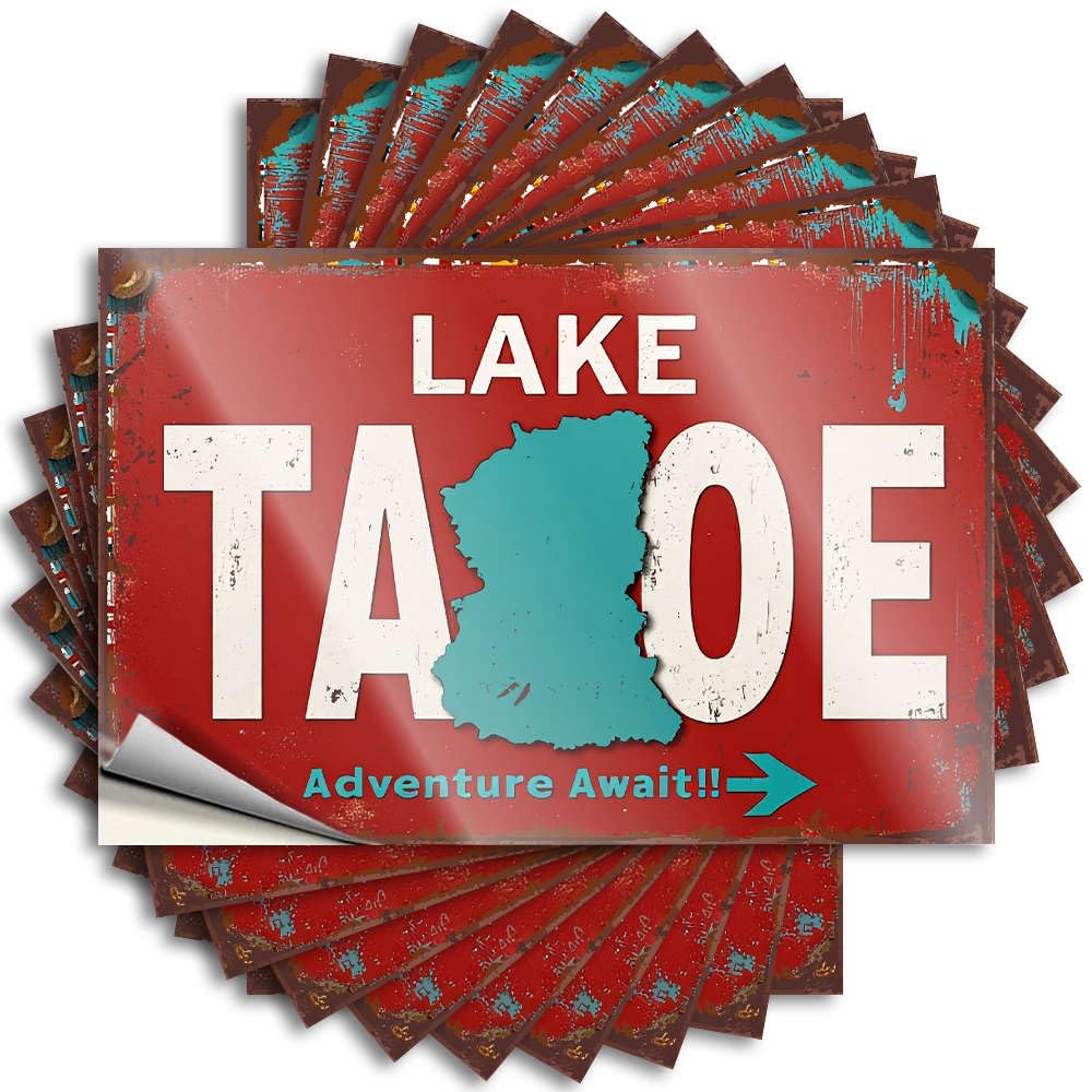 Fzfn Boys Colour Gaming Room Accessories Cover Tattoo | Lake Tahoe Adventure Awaits! Square For Diatomaceous Decor(12X18cm)