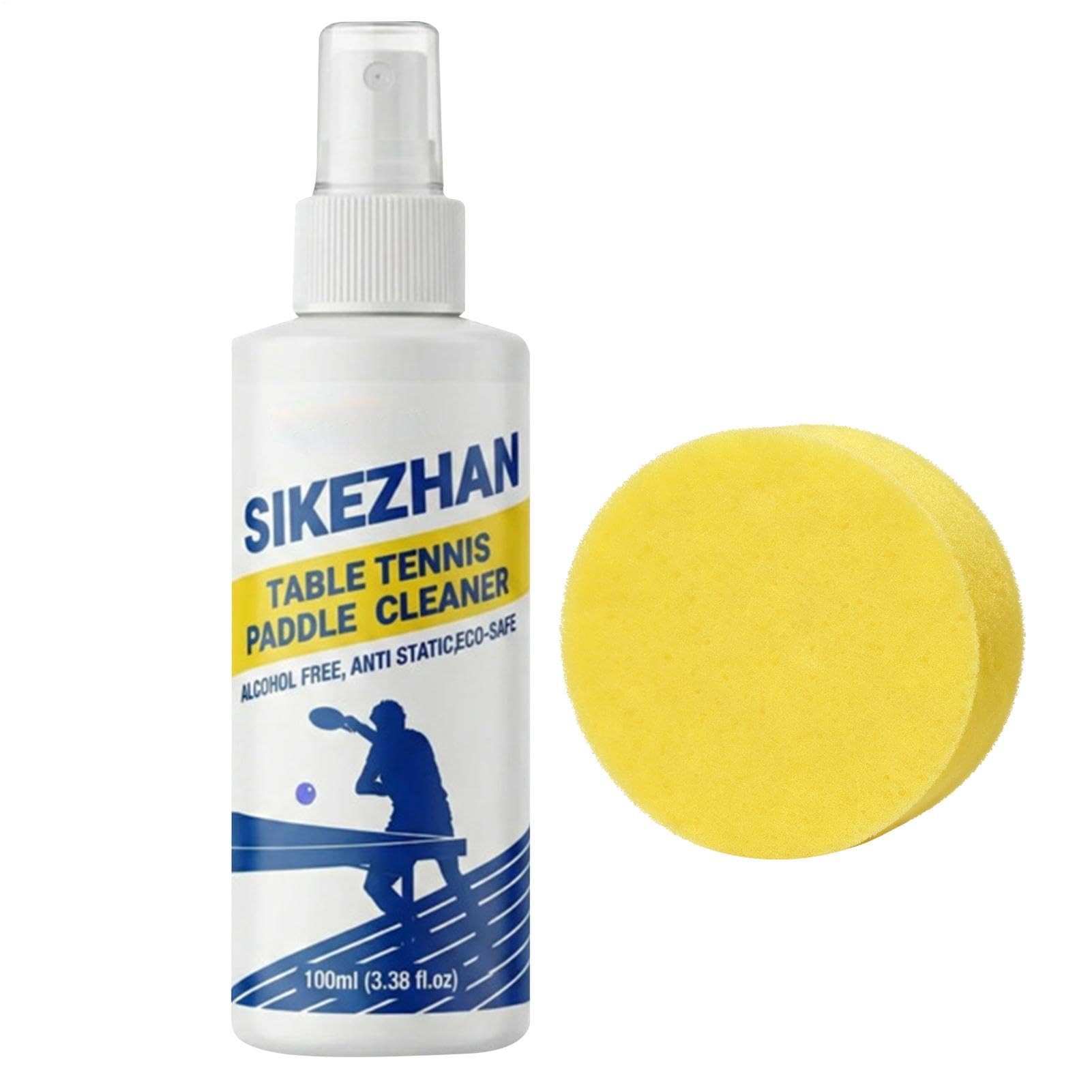 Table Tennis Racket Cleaner,100ml Dirt Dust Stain Removal Liquid - Table Tennis Paddle Cleaner Spray - for Maintenance Eliminate Dirt & Dust Optimal Spin & Control Men Women Gym Sports