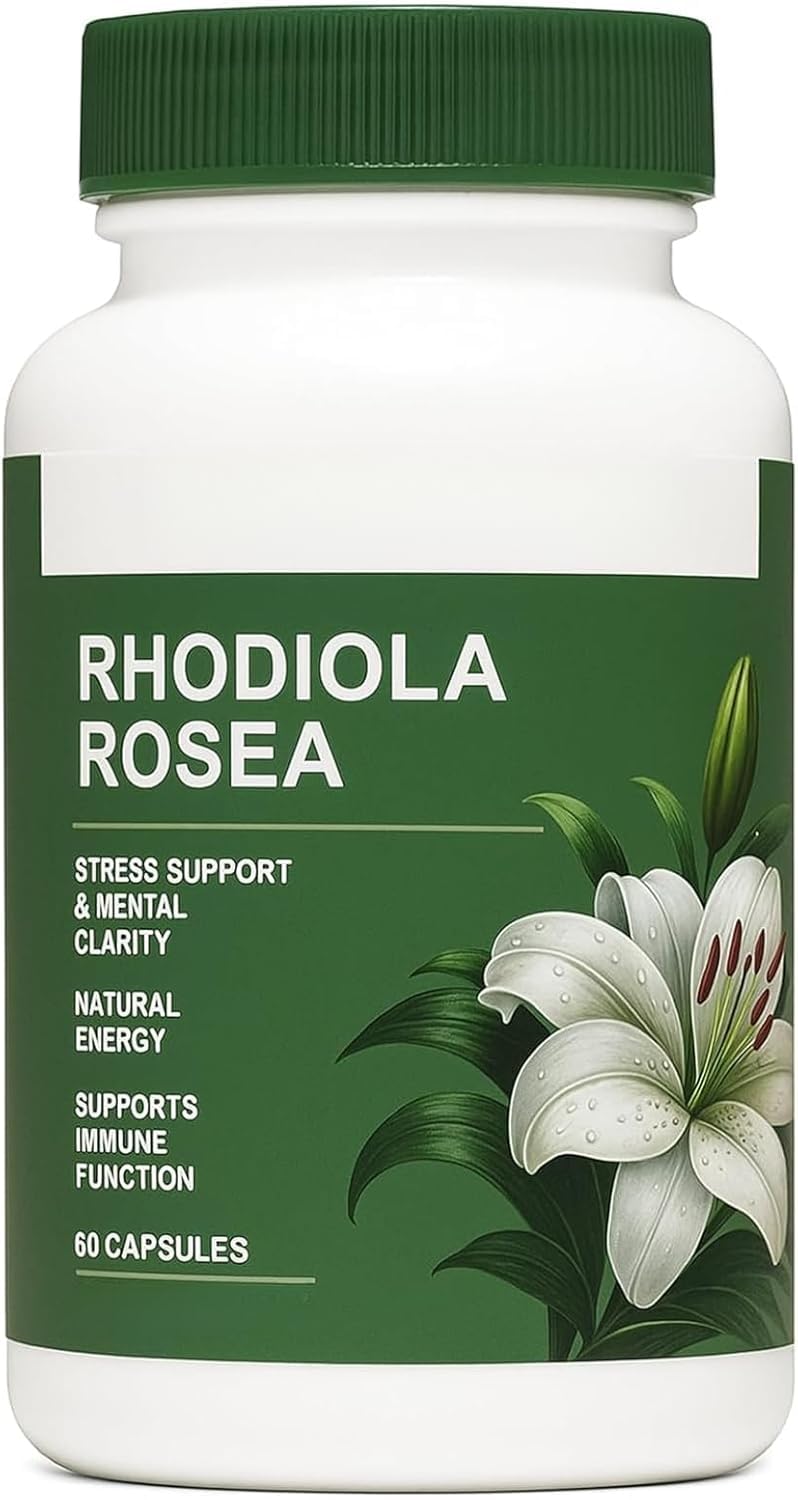 Rhodiola Rosea - Erba adattogena - Supporto per cervello, stress e umore - Miscela naturale - Non OGM
