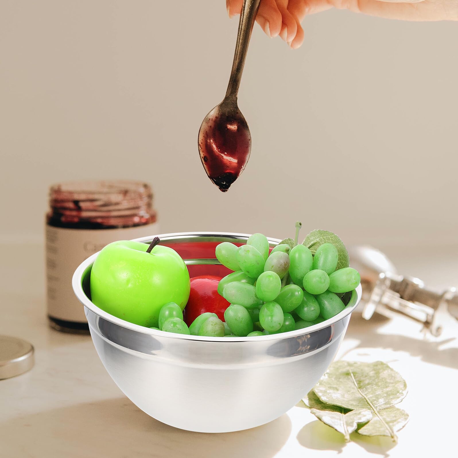 Mobestech 4 Stück Teiliges Rührschüssel mit Deckel Robuste Salatschüssel und Aufbewahrungsbehälter Vielseitig für Dessert Obst Snacks und Gemüse Langlebig und Lebensmittelecht für Küche und