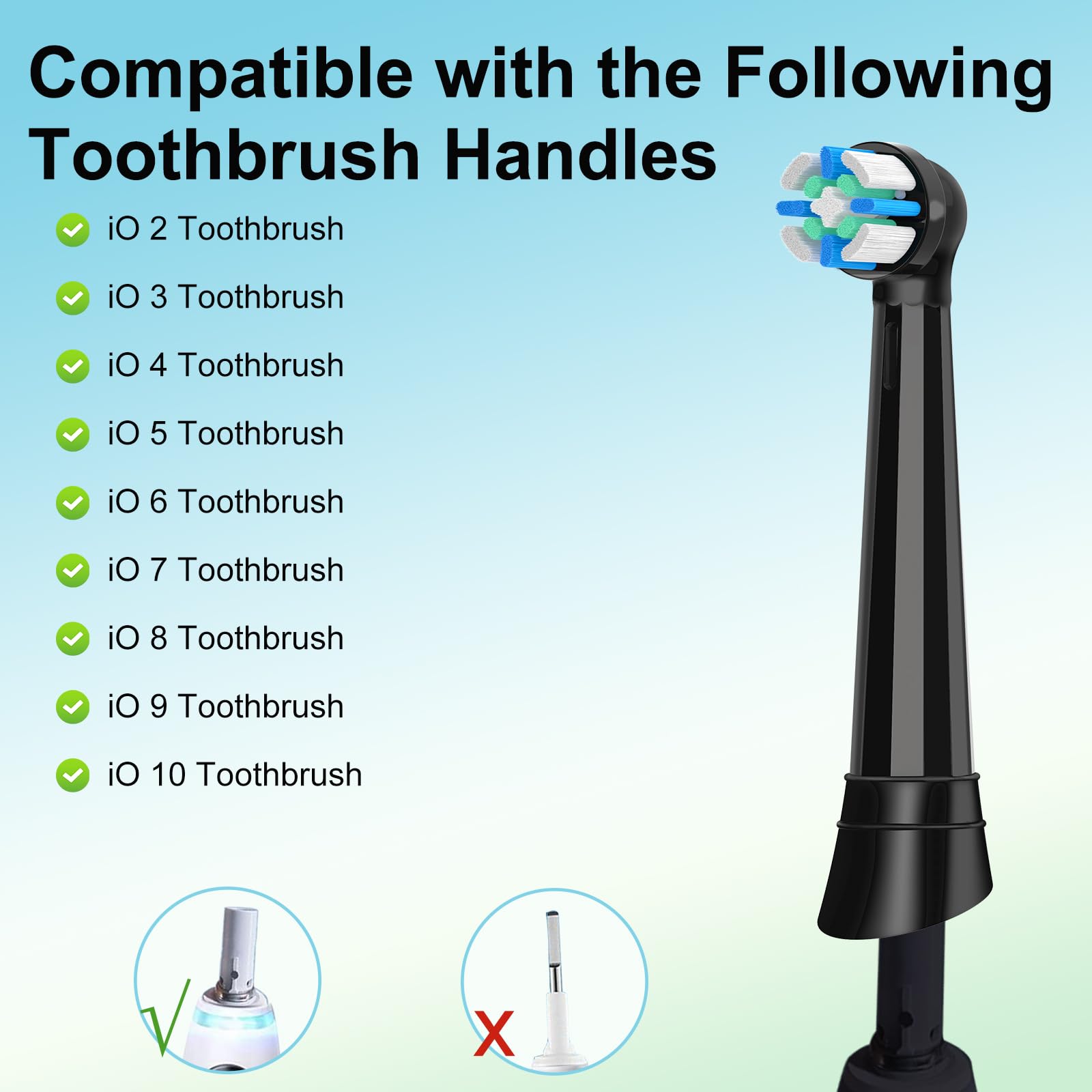 iO Replacement Heads Compatible with Oral B iO, 6 Pack Toothbrush Heads Compatible with iO 2/3/4/5/6/7/8/9/10 Series Electric Toothbrush - 3