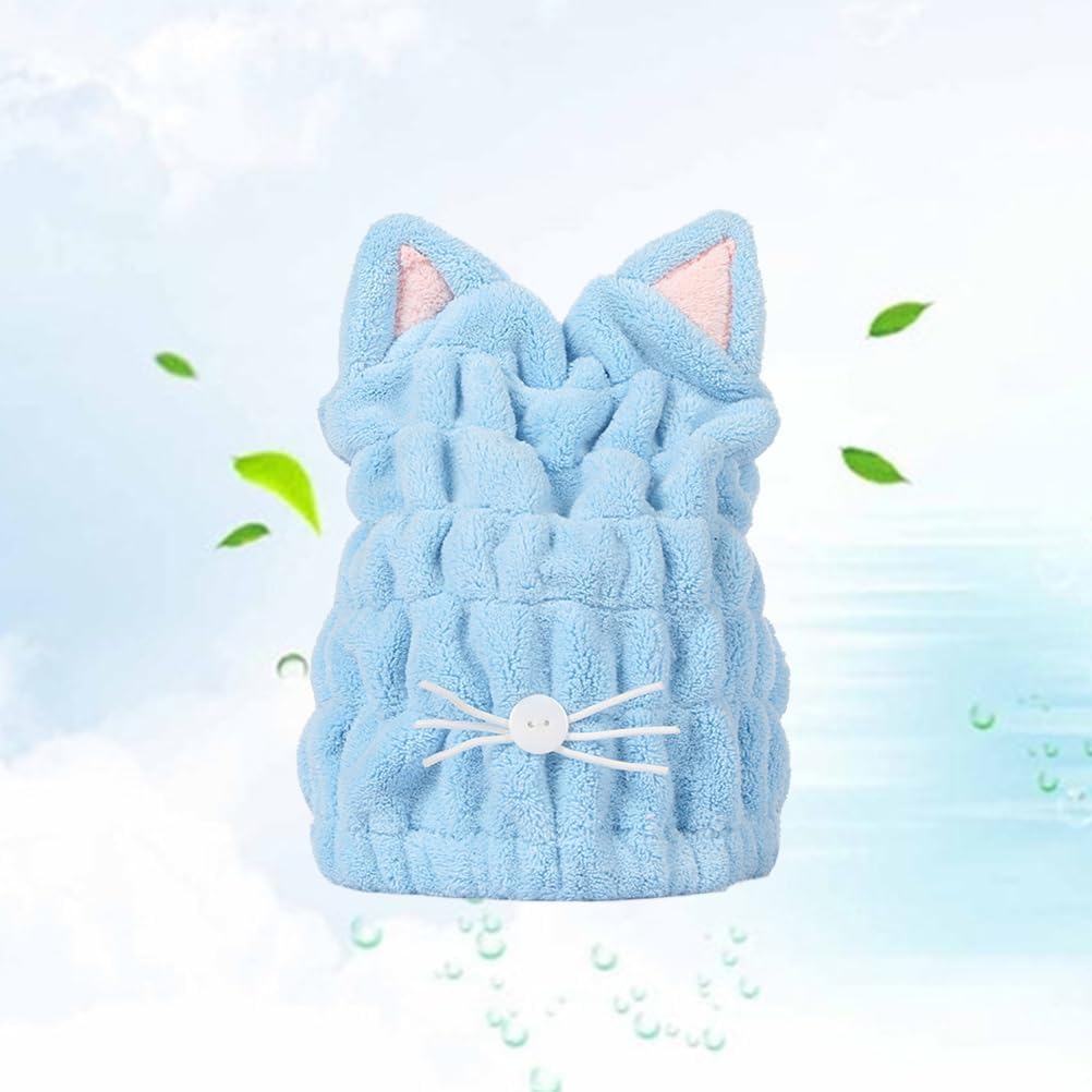 POPETPOP Cat Ear Hair Drying Towel Wrap Superfine Thick Microfiber Hair Drying Cap for Fast Absorption Lightweight Quick Drying Towel for Bath Gym Travel