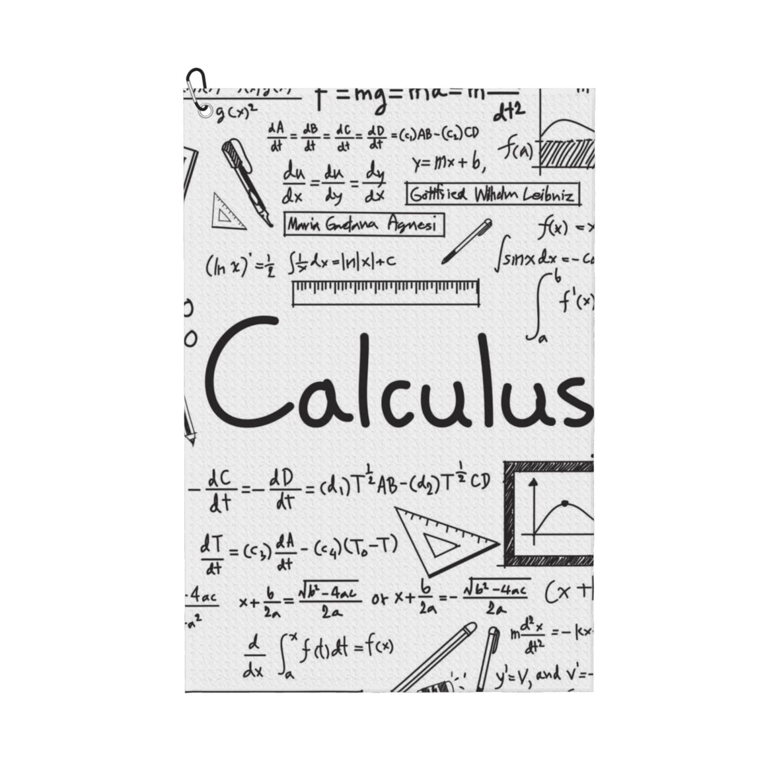 Hnnkloy Math Geometry Geek Calculus, 16x24 in Portable Waffle Golf Towels with Carabiner Clip for Golf Bag