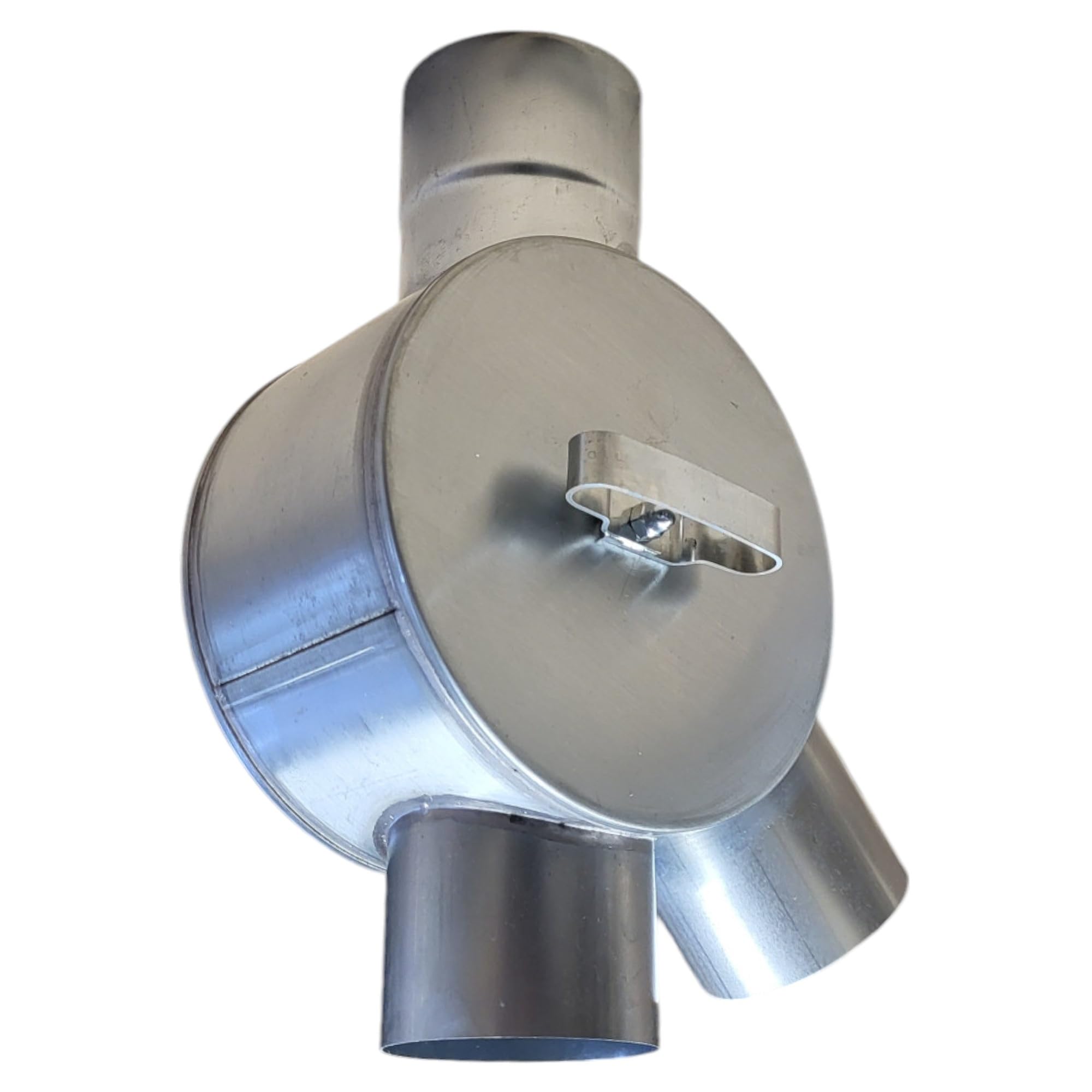 zbs24 Zink Wasserverteiler mit Drehgriff 100mm Regenwasserverteiler aus Titan-Zink für Fallrohre Wasserweiche, Einfach von rechts auf links umbaubar