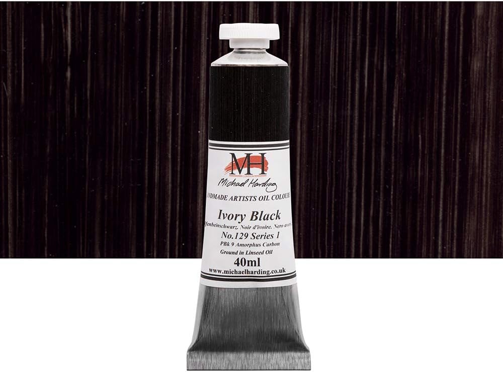Michael Harding Artist Oil Colours - Ivory Black - 40ml Tube