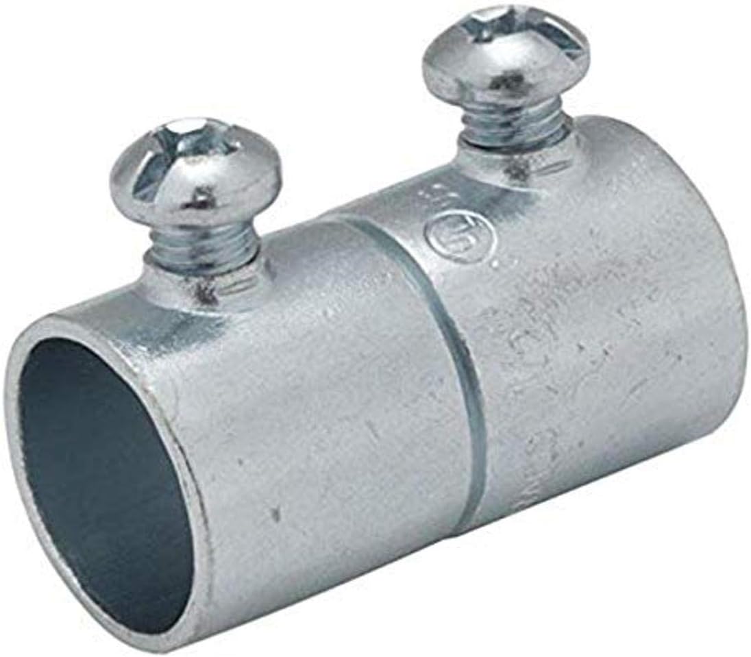 Hubbell-Raco 2026 Set Screw Coupling for EMT, 1-1/2" Trade Size, Steel (Pack of 20)