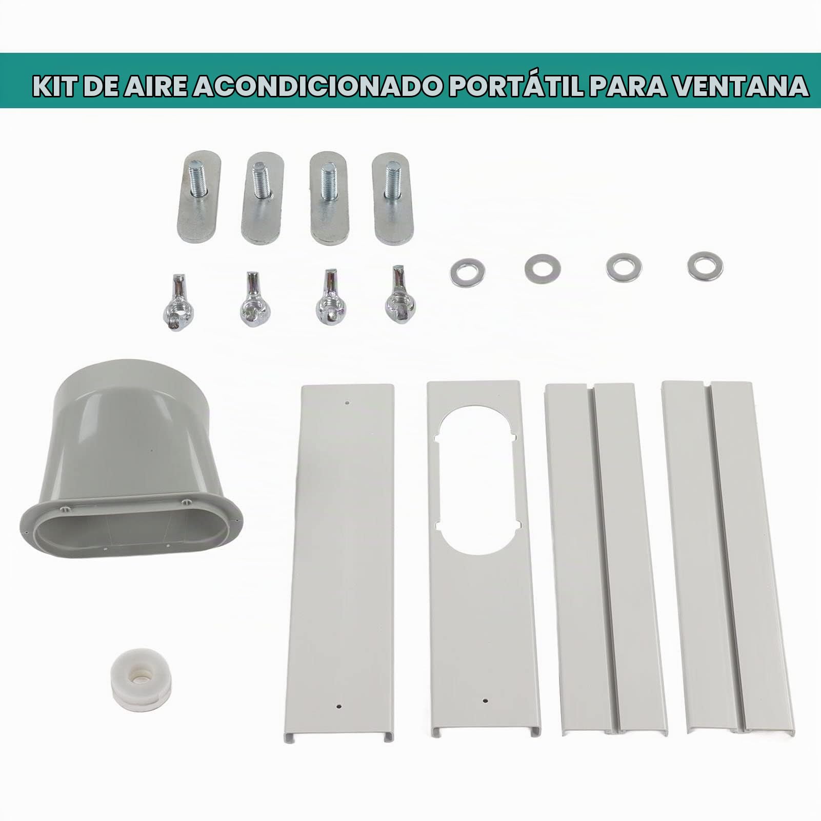 Kit de Ventana de Aire Acondicionado Portátil, Adaptador Universal para un Panel Deslizante Ajustable de Tubo de 150 Mm con Material de PVC Duradero para la Mayoría de Las