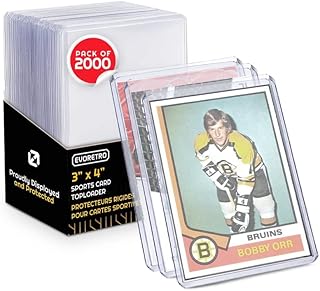 Toploaders for Cards 35 PT - 2000 pcs Compatible with Hockey Card - Pokemon Card, Yugioh Cards, Baseball Cards Top Loader- 2.5 x 3.5" Thick Sports and TCG Card Protector - Fits in Toploader Binders