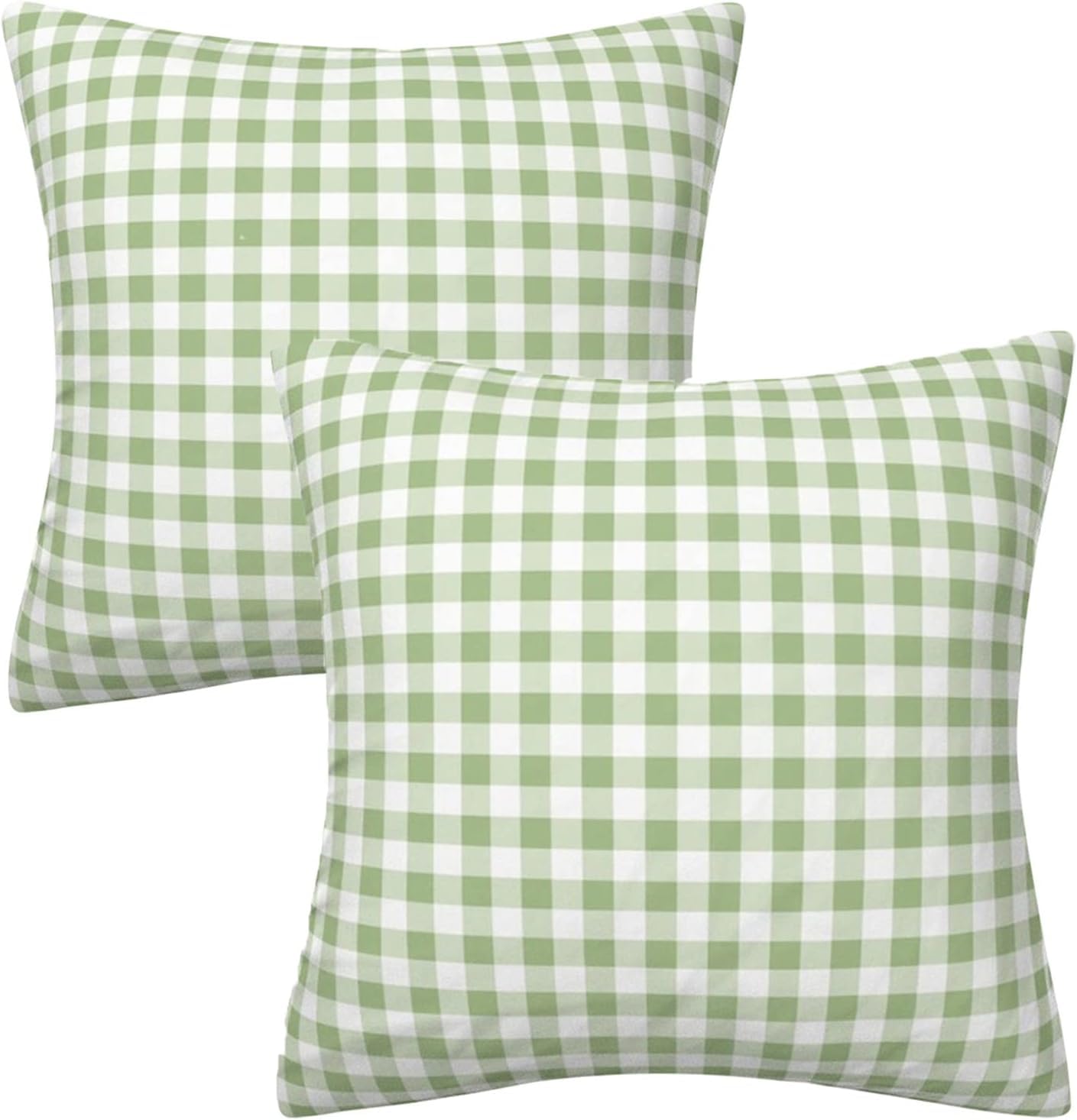 Green and White Buffalo Check Plaid Throw Pillow Covers Farmhouse Decorative Throw Pillow Case Indoor Outdoor Cushion Cover Pillowcase for Sofa 12 x 12 Inch Set of 2-picture-34