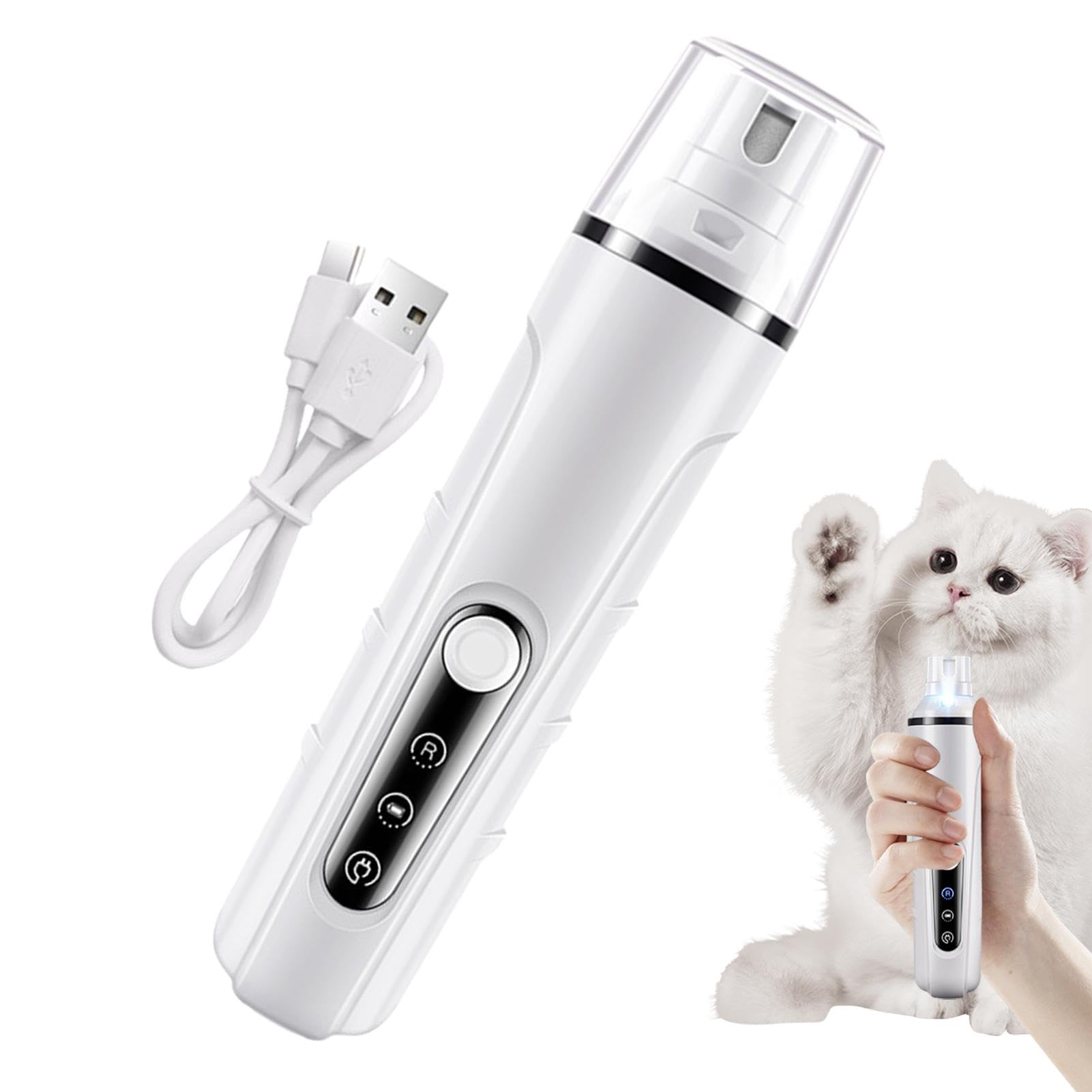 Molinillo de uñas para perros grandes, Quiet Pet Nail Grinder, LED Light Nail Grinder, Easy-To-Use Dog Nail Grinder, Pet Grooming Tool, Pet Nail Grinding Machine, Electric Nail File For Pets
