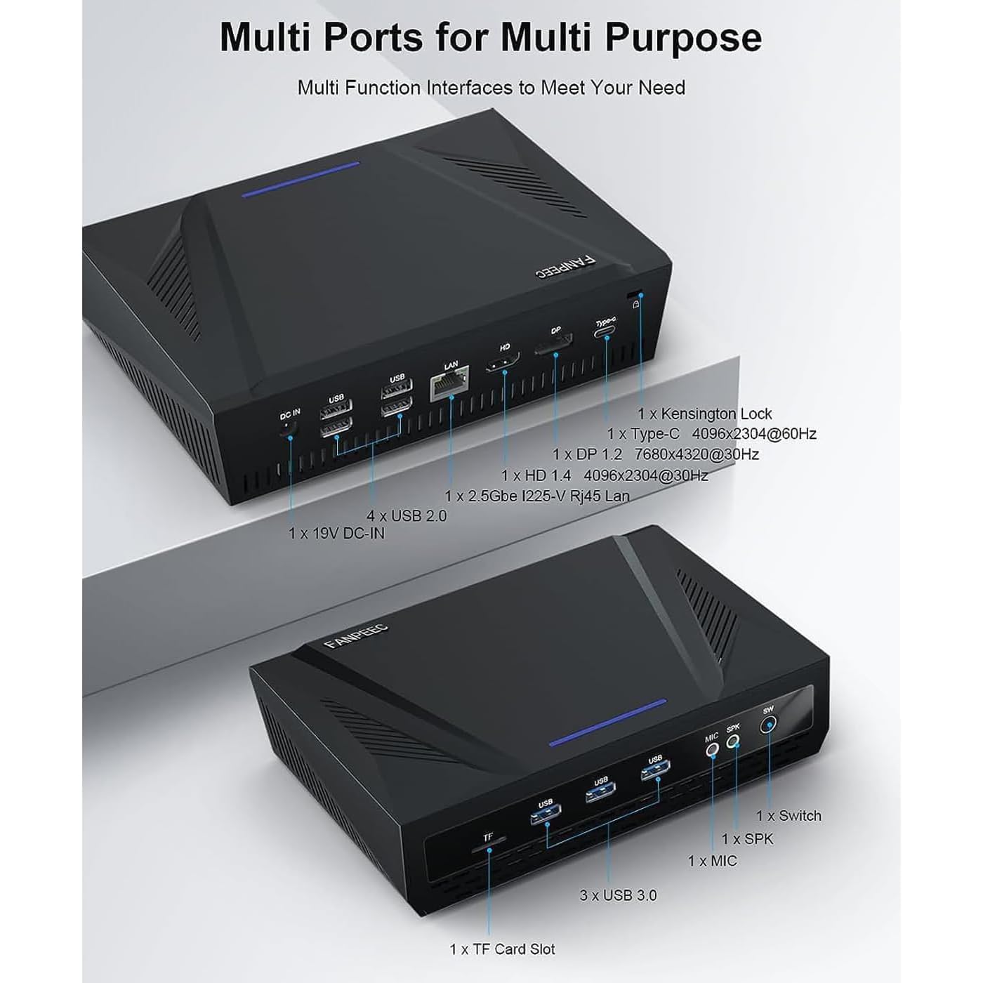 Mini PC i7 1280P Windows 11, Mini Computador 64GB DDR5 RAM 1TB