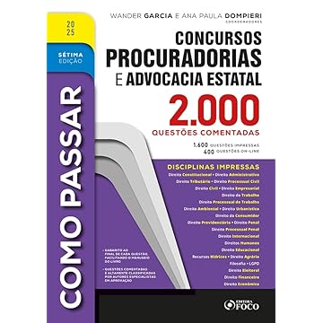 Capa do livro Como Passar em Concursos de Procuradorias e Adv. Estatal - 2.000 Questões Comentadas - 7ª Ed - 2025