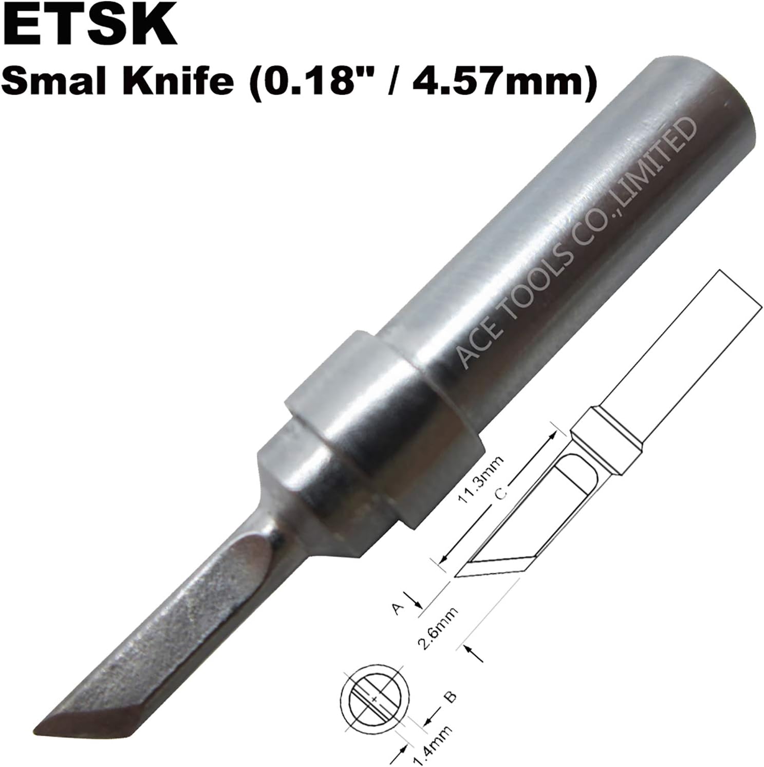 ETKN Knife Soldering Tip 0.18" / 4.57mm for WESD50 WES50 WESD51 WES51 PES50 LR20 PES51 LR21 WE1010NA (WE1010EU) WE1010 ACE Brand Solder Iron Tips (20)