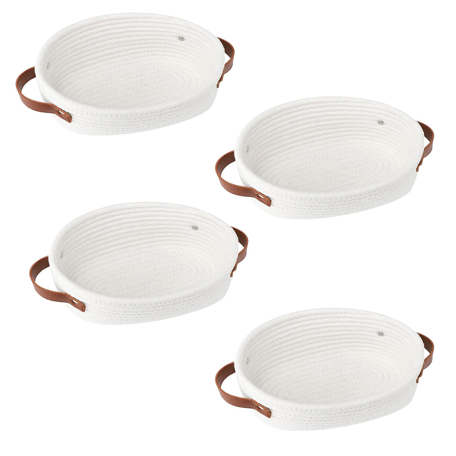 Kalttoy 4Pieces Multipurpose Woven Containers Cotton Rope Storage Baskets for Efficient Home Organization in Various Rooms Woven Storage Organizers