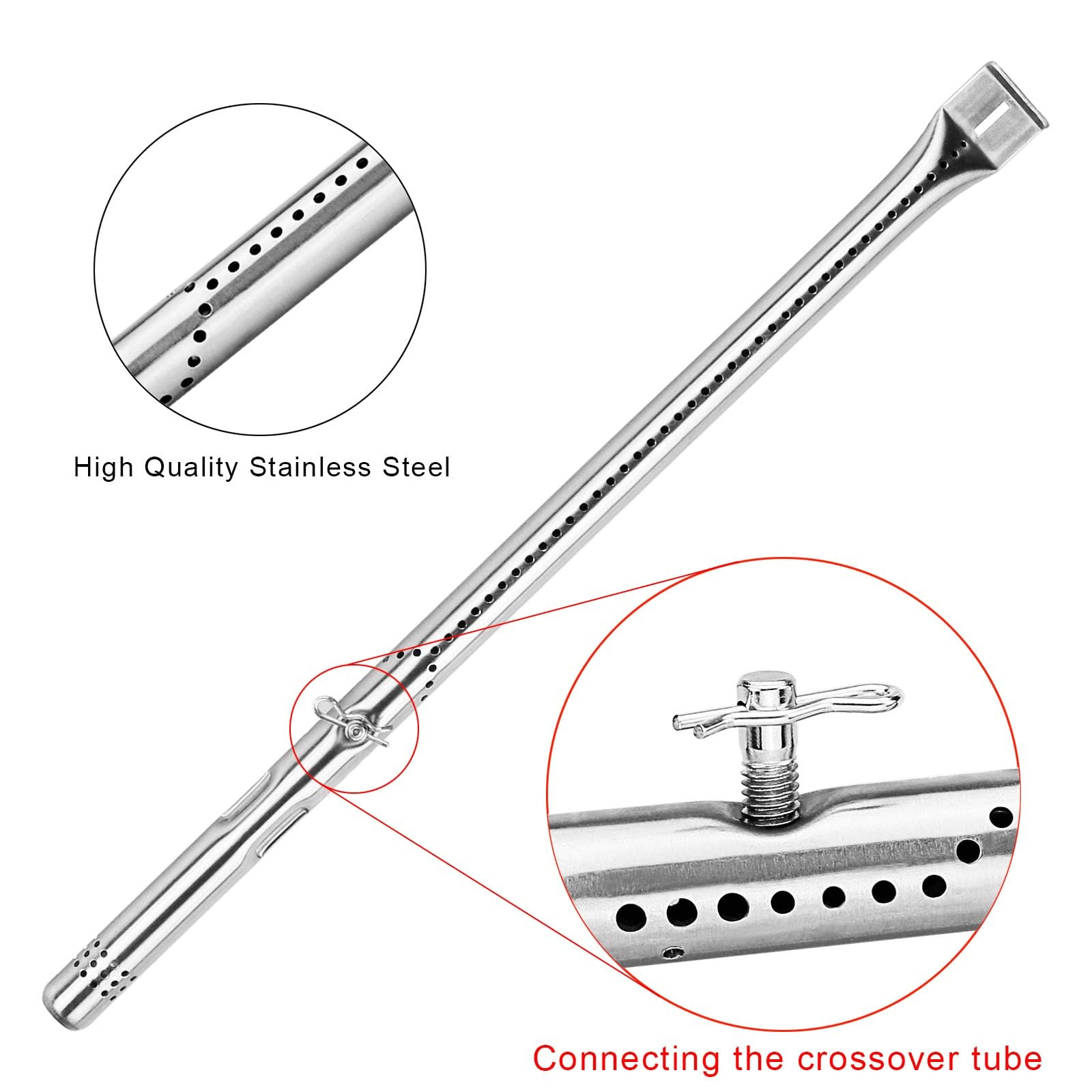 Hisencn Grill Replacement Parts for Charbroil Commercial Grill 466242616, 466242615, 466242516, Gas Grill Accessories Burner, Heat Plate, Adjustable Carryover Tube, G466-2500-W1, G466-0024-W1