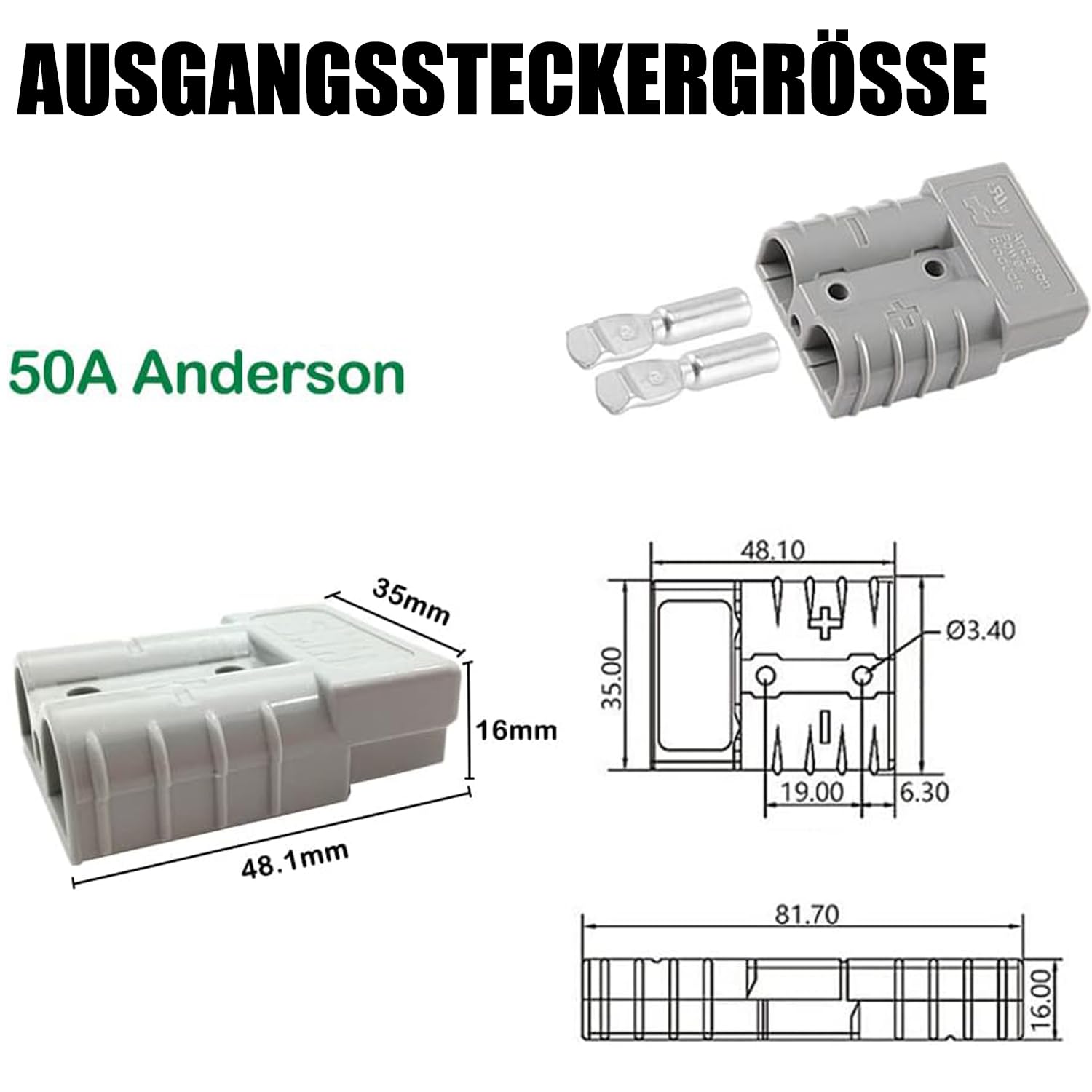 QDD Caricabatterie 36V 36V 5A al piombo-acido con uscita DC 50A Connettore Anderson per 36V Piombo Acido AGM Gel VRLA OPZV 36V Smart Charger