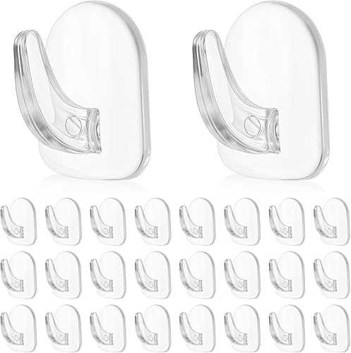 30 ganchos adhesivos transparentes para colgar en la pared, para colgar en la ventana de Navidad, para colgar anillos, ganchos adhesivos de acrílico