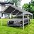 COBIZI 12x20ft Carport Heavy Duty, Portable Garage with Removable Sidewalls, Ventilated Windows & Built-in Sandbags, Car Canopy for Truck, Boat, SUV with All-Season Tarp, Waterproof, Gray