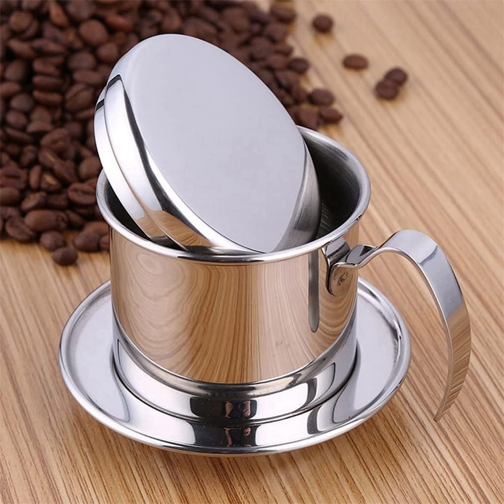 Protable Stainless Steel Cup Vietnamese Coffee Drip Filter Maker Espresso Kettle Portable