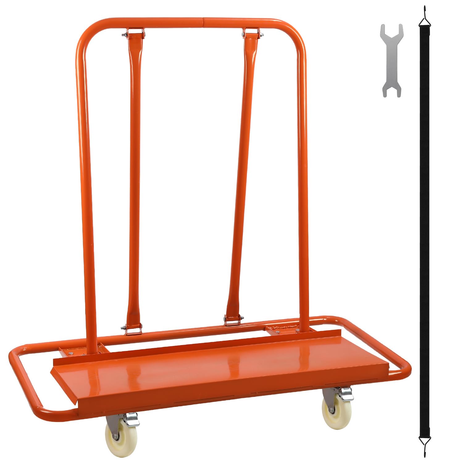 Carrello in acciaio Q235, portata fino a 1000 kg, con ruote universali, aiuto per il trasporto, carrello per piattaforma, colore arancione