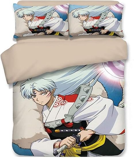 Amazon 犬夜叉4個のアニメ殺生丸寝具4ピースベッドシーツセット アンチリンクル 通気性のベッドシーツソフト様々なサイズ Size 72inch 布団セット オンライン通販