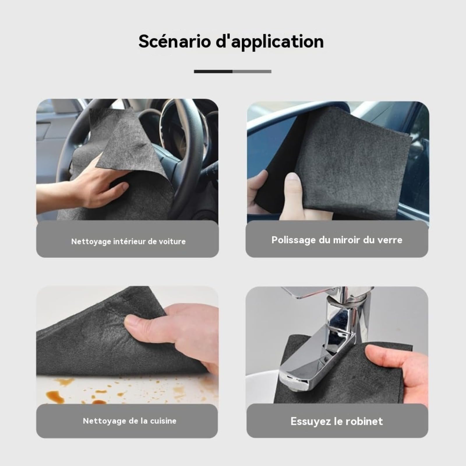 Panno magico in microfibra per una lucentezza senza striature, di qualità professionale, senza tracce per vetri e finestrini dell'auto, design ispessito per una maggiore assorbenza
