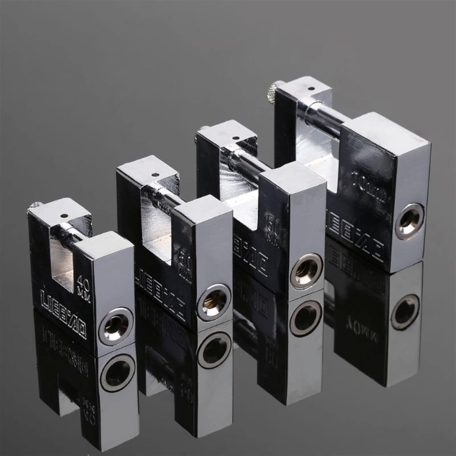 Padlock Stainless Steel Rectangular Lock 40mm 50mm 60mm 70mm Padlock Unlocked Head Window Lock 1Pcs(50mm Independent)