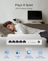BrosTrend 5-Port 2.5G Ethernet Switch - Menedzsment nélküli hálózati elosztó játék PC és NAS szerverekhez, Plug-and-Play, ventilátor nélküli 6