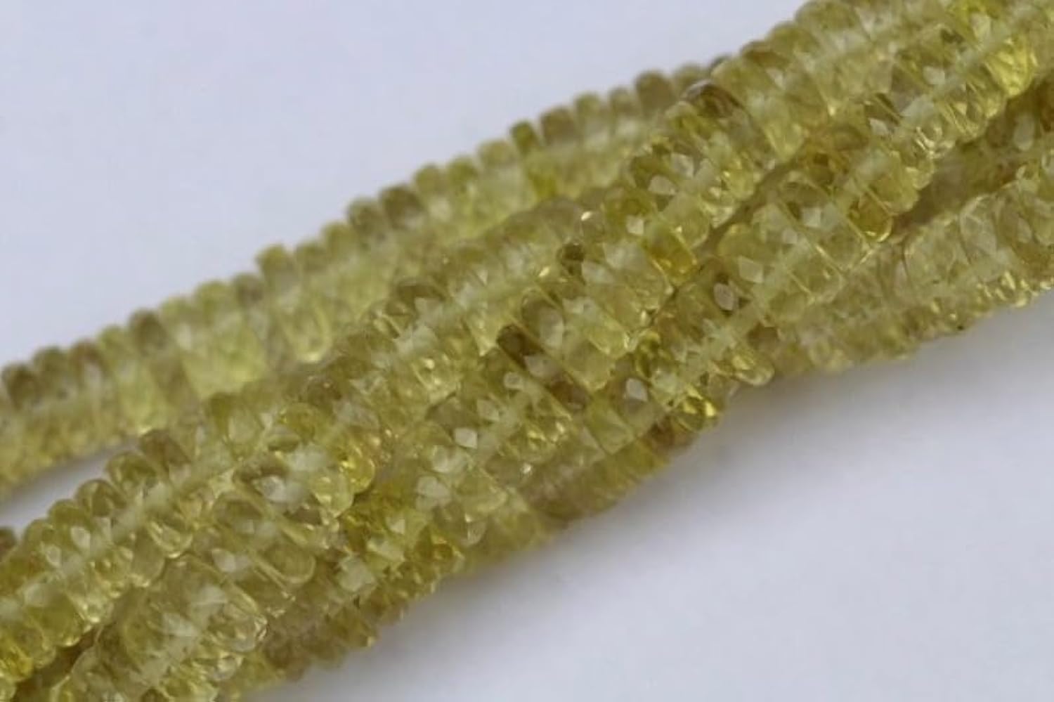 Quartz citron naturel perles rondes facettées 7 mm pour fabrication de bijoux