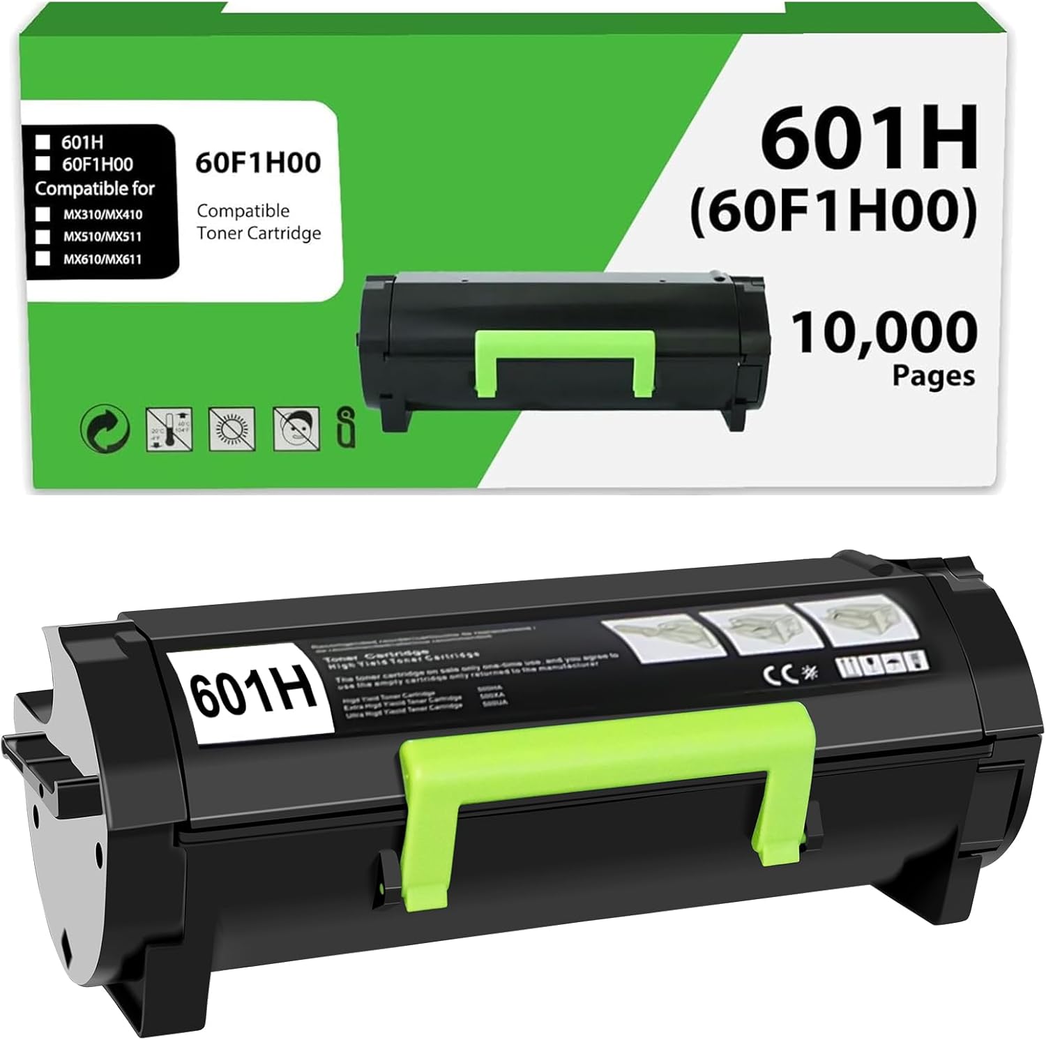 Product image of 60F1H00 601H Toner Cartridge Compatible for Lexmark MX310 MX310dn MX410de Toner 601H 60F1H00 for MX611de MX511de MX611dhe MX610de MX511dhe MX510de MX511dte MX611dte MX611dfe Printer (10,000 Pages)