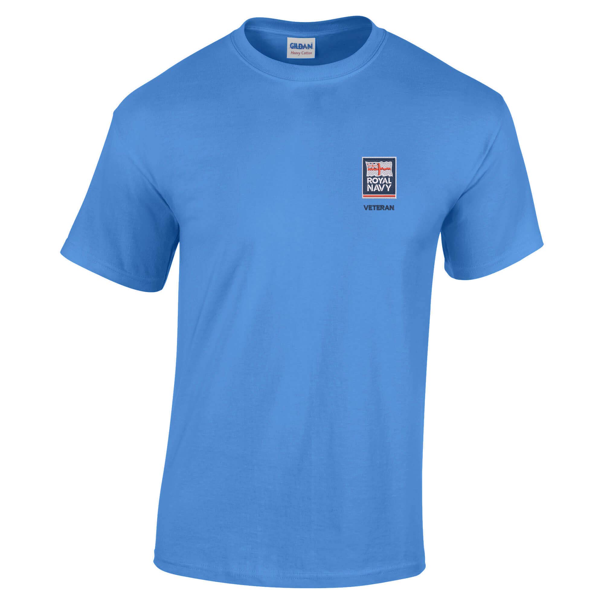 Pineapple Joe's Men's Carolina Blue Royal Navy - Armed Forces Veteran T-Shirt. Medium