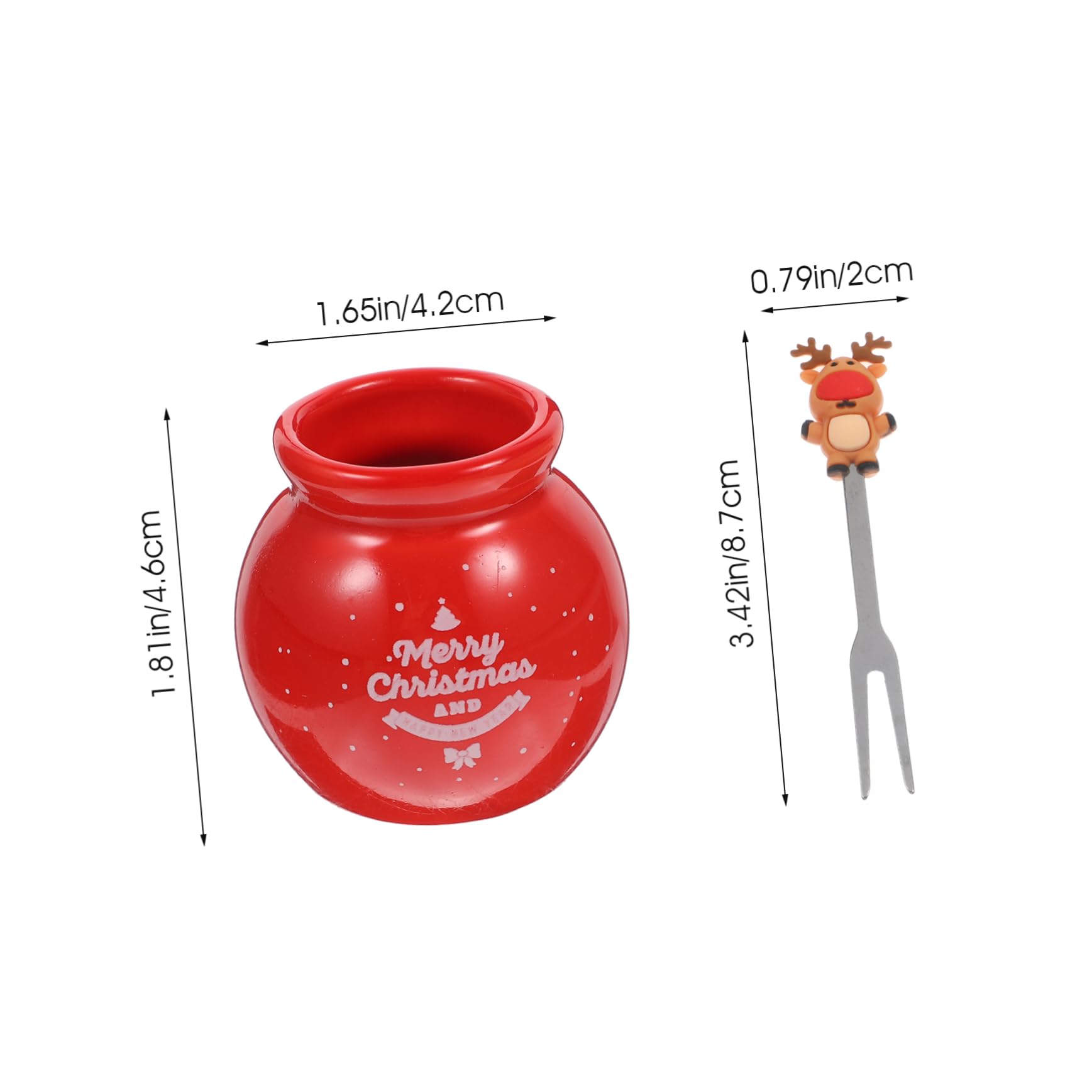 Ciieeo 1set Christmas Fruit Fork Creative Dessert Forks Base for Parties Daily Use and Appetizers