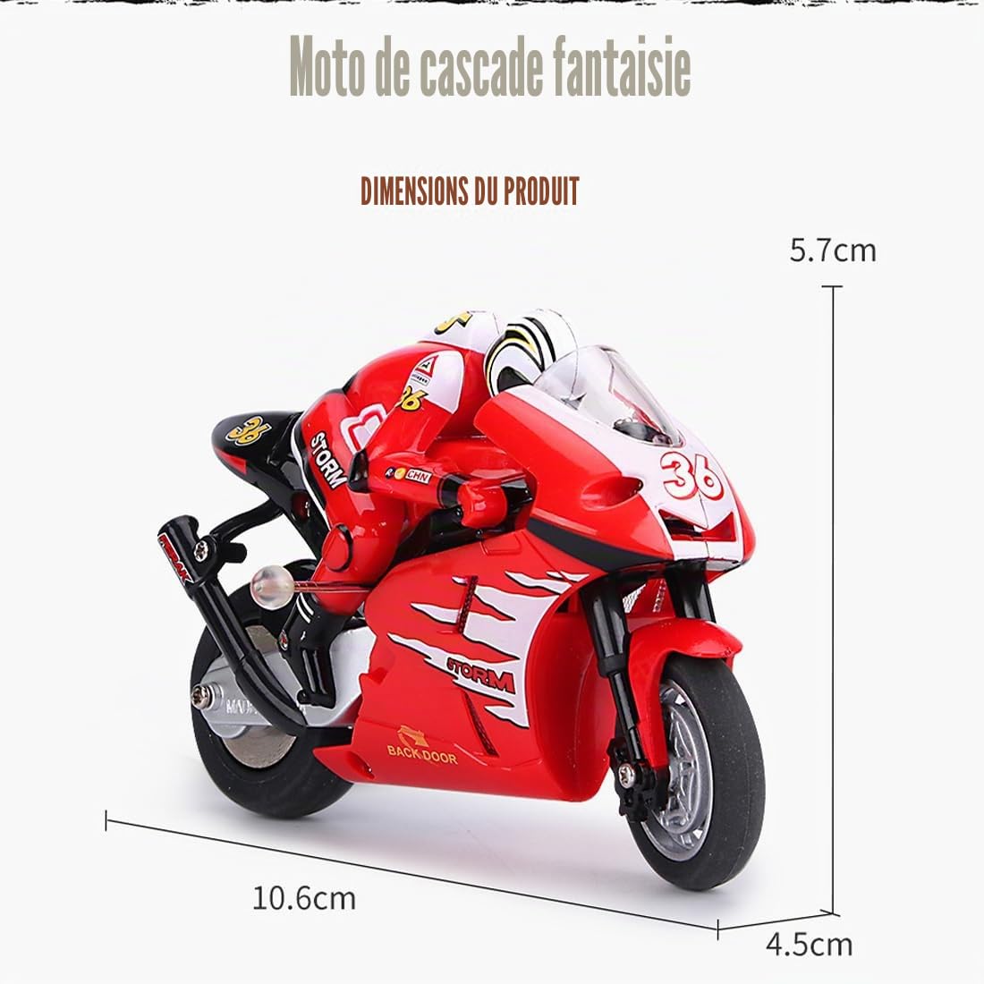 Moto télécommandée 8012 avec gyroscope et cascade, 2,4 G haute vitesse Drift RC moto avec portée de 30 m, direction proportionnelle, pneus tout-terrain en caoutchouc – Vert