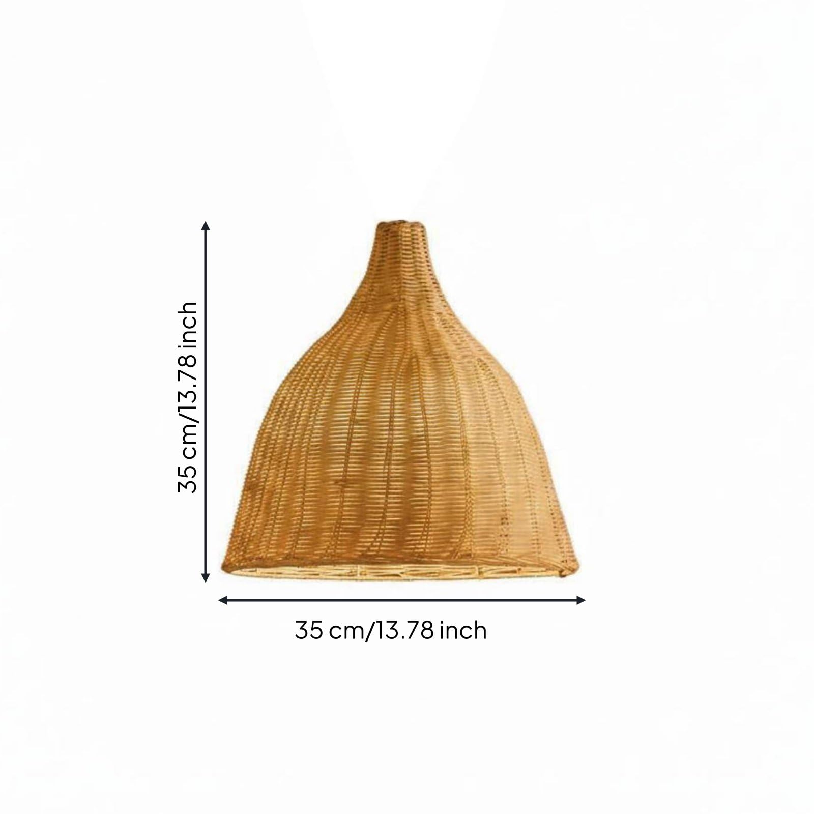 Lampada a Sospensione Intrecciata Rattan Bambù Plafoniera Decorativa E27 Installazione Veloce Ambiente Caldo Adatta per Sala da Tè Sala da Pranzo Ristorante Decorazione Bohemien, 35 Cm