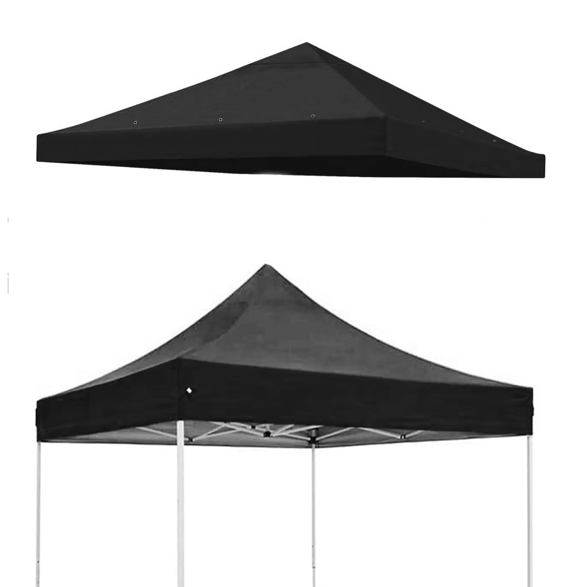 World of Wish 10x10 ft Canopy Tent Top Cover, 3x3 Meter Gazebo Tent Replacement Top Fabric - Black