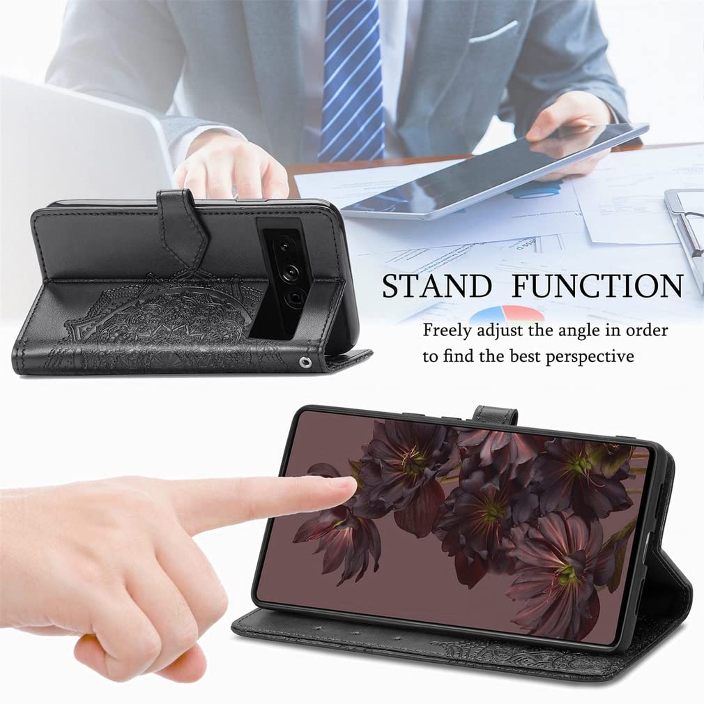 Custodia Google Pixel 7 Pro Mandala: Cover Flip Pelle Protezione 360