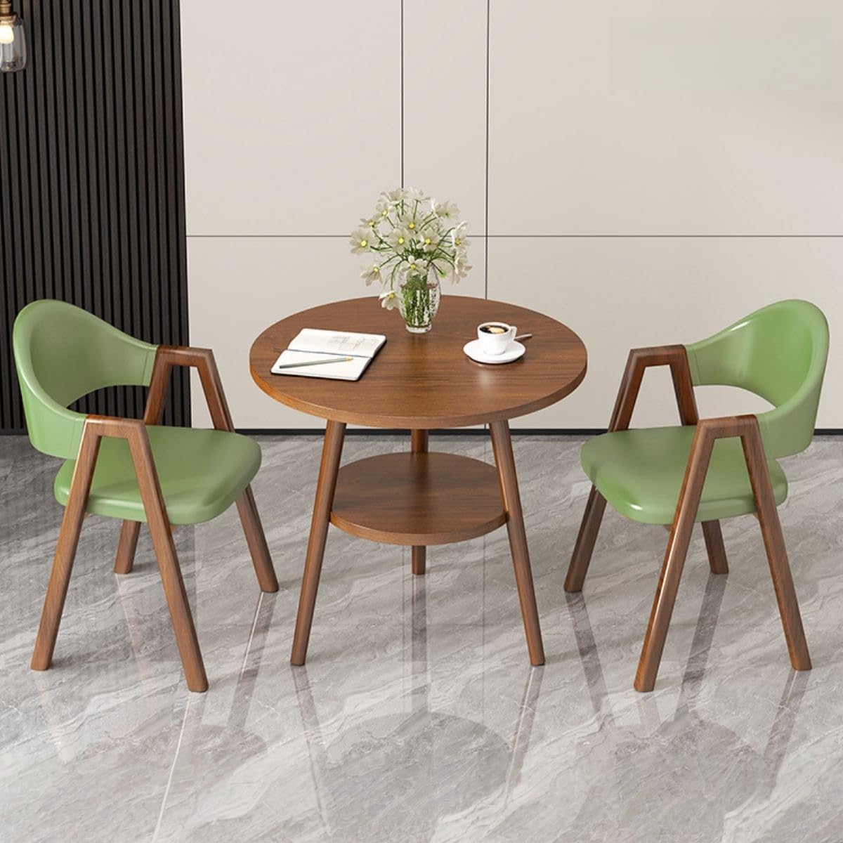Office Reception Desk and Chair Set, Small Dining Table with Chairs, Business Coffee Leisure Table and Chair Set for Lounge, Living Room, Kitchen, Cafe, Small Spaces