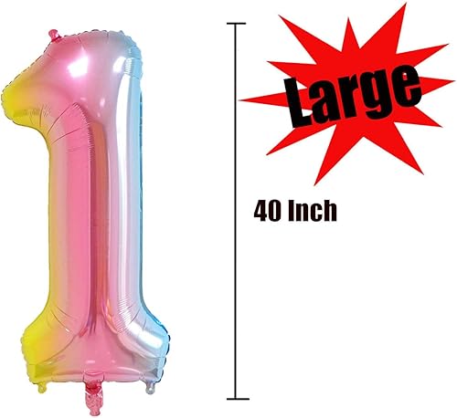 Miniatura 2 de Globos de números grandes del 0-9, color azul, 40 pulgadas, kit para decoraciones de fiesta de cumpleaños y baby showers para inflar con helio