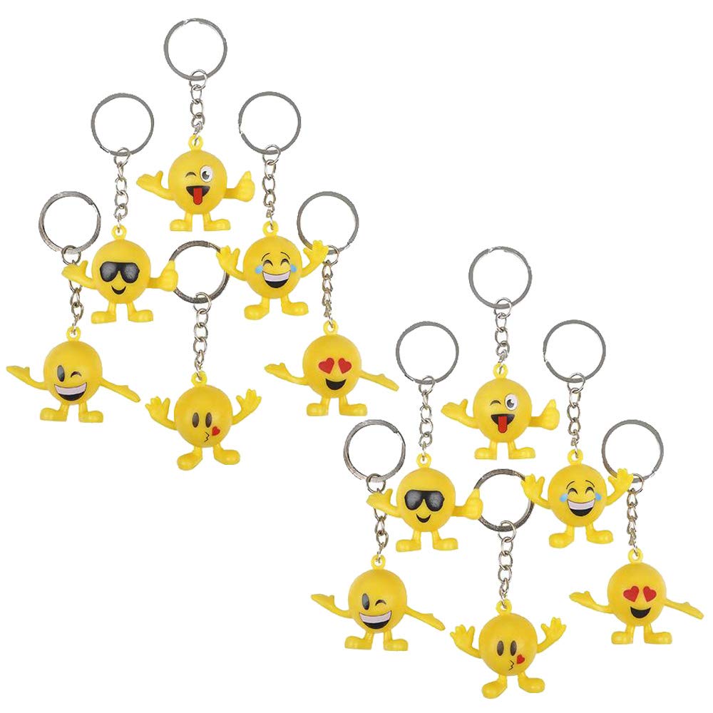 Buy Kicko Emoticon Guy Keychain 12 Pack 1.5 Inch Cute Emoji Man Key