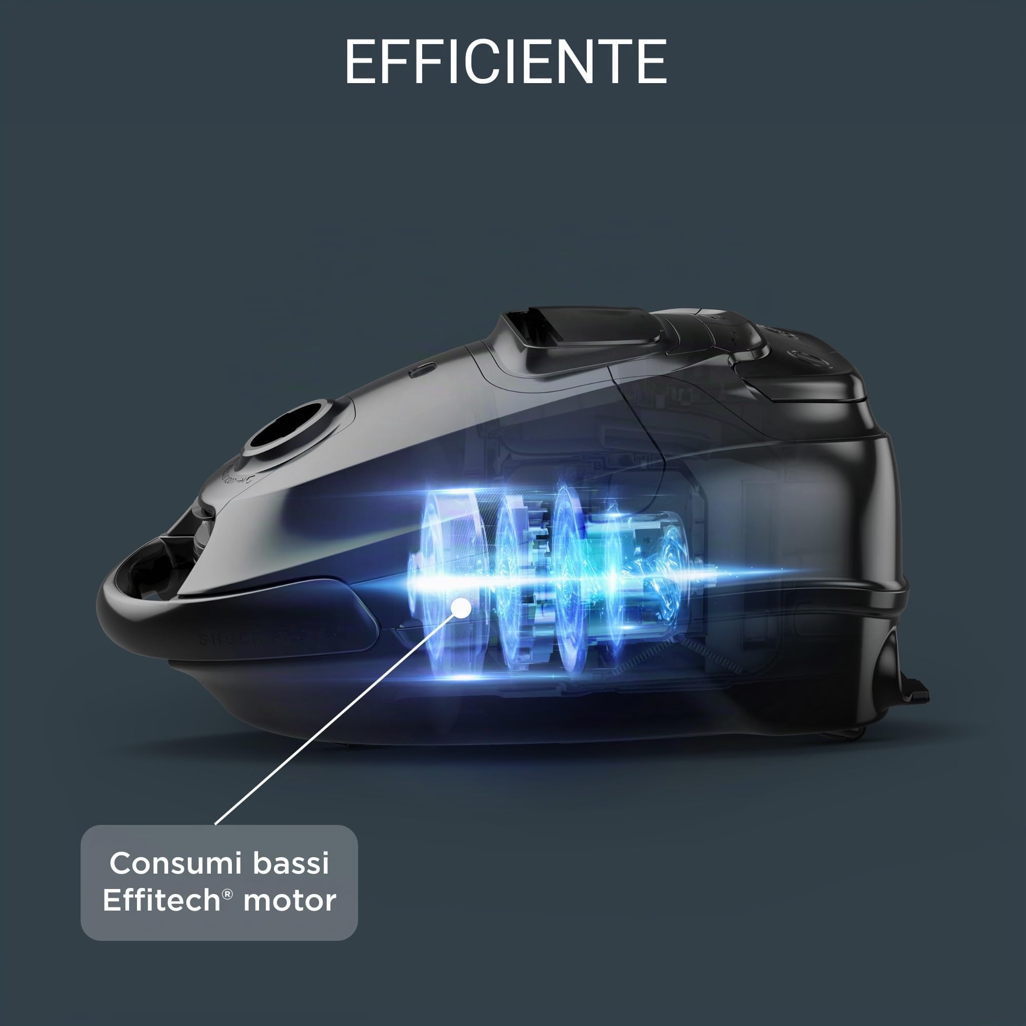 Rowenta RO7451 Aspirapolvere con Sacco Silence Force Effitech, Potenza 400W, Capacità XXL 4.5L, Potente e Silenziosa, Sistema di Filtraggio Allergy+, Spazzola Power Air e Motore Effitech