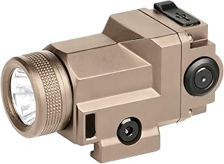 800 Lumens Tactical Flashlight, Quick Release LED Under-hook Flashlight | Airsoft, Compact, USB-C, Rechargeable, Left-Right Controls, Compatible with Picatinny Rail, for Camping Hiking(Brown)
