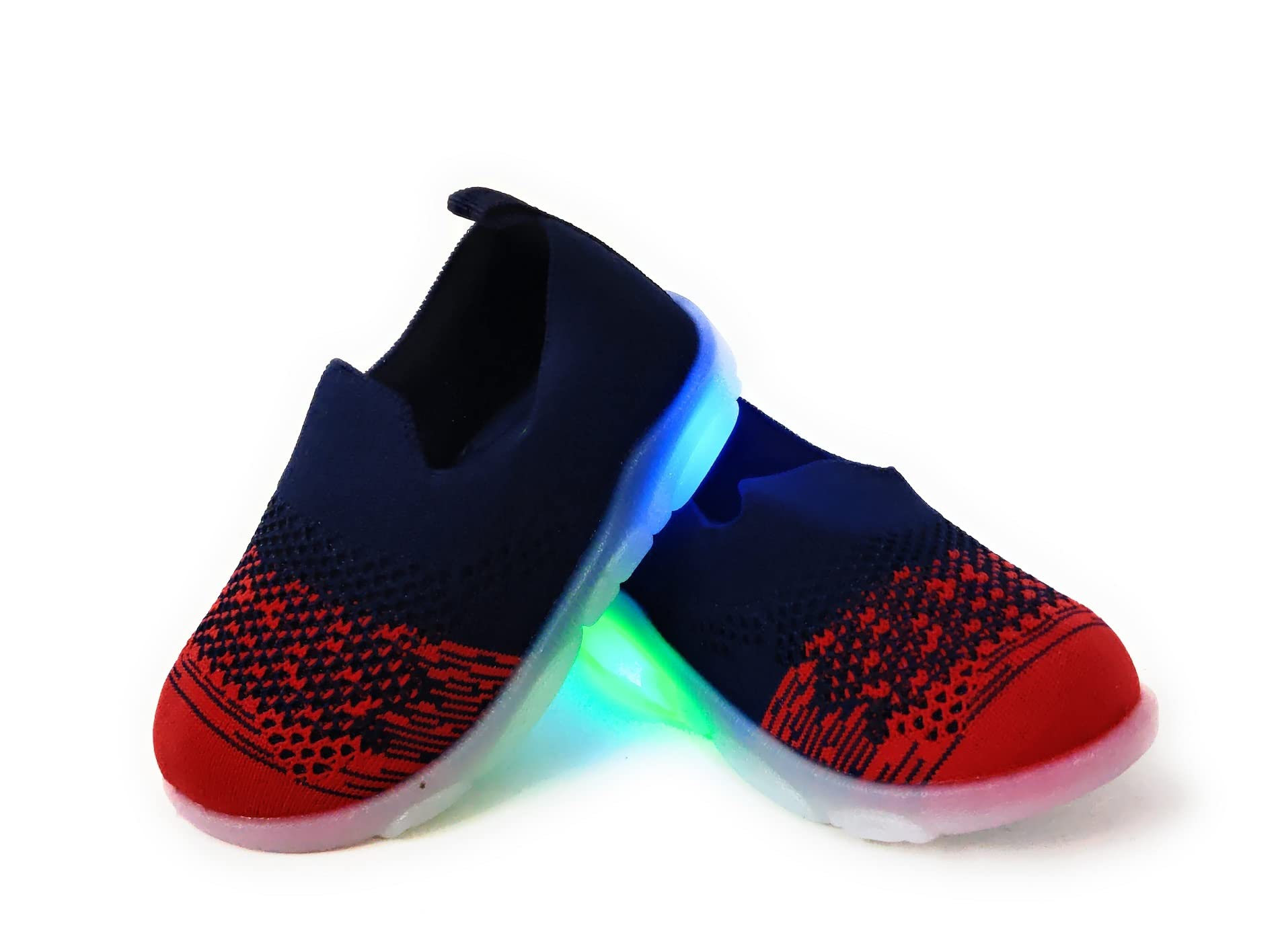 Kids Knitted First Walking Shoes with Light Led-02 for Baby Boys and Baby Girls for 9-24 Months