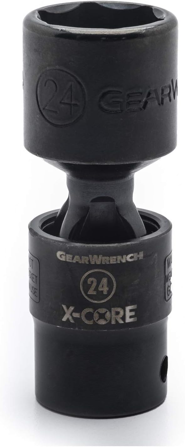 GEARWRENCH 1/2インチ ドライブ 6ポイント 標準 X-Core&trade; ピンレス ユニバーサル インパクト メトリックソケッ